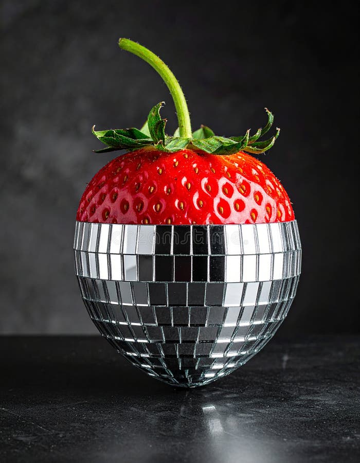 Strawberry shaped discoball royalty free illustration