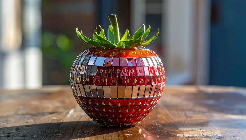 Strawberry shaped discoball vector illustration