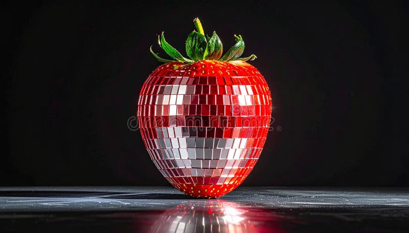 Strawberry shaped discoball stock illustration