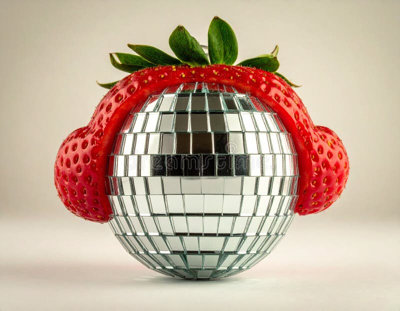 Strawberry shaped discoball vector illustration