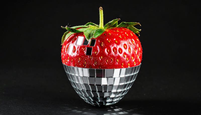 Strawberry shaped discoball vector illustration