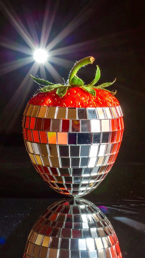 Strawberry shaped discoball vector illustration