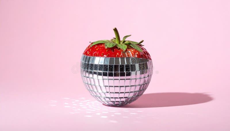 Strawberry shaped discoball stock illustration