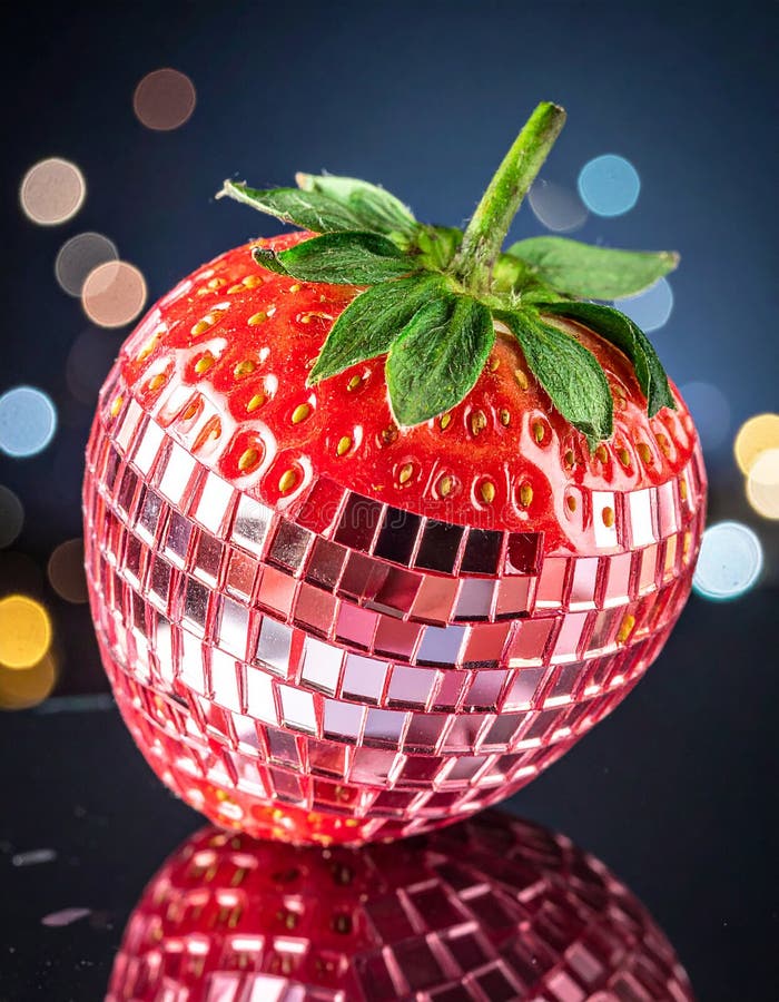 Strawberry shaped discoball stock illustration
