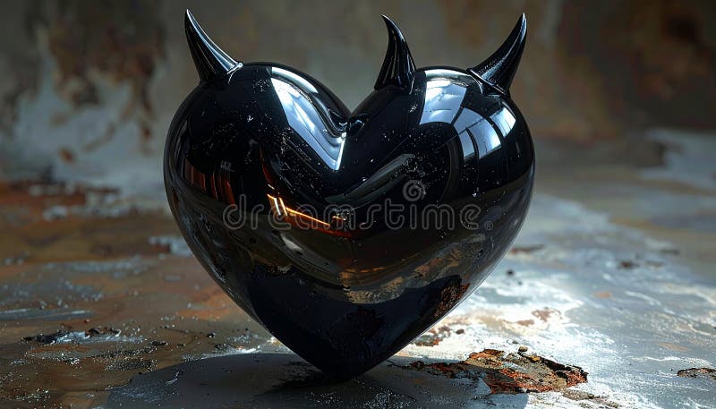 Black Devil Heart Stock Illustrations – 1,329 Black Devil Heart