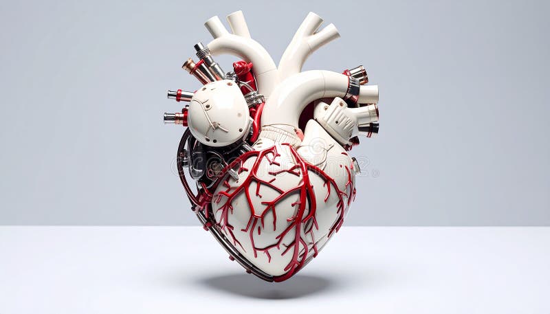 Cyberpunk photo of human heart composed of musical instruments, shapes copy parts vector illustration