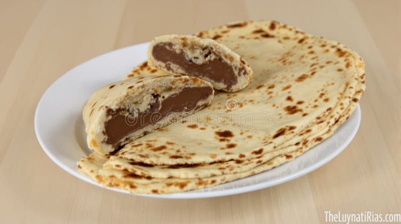 Chocolate Crepes Stack Delicious Sweet Dessert Pancakes royalty free illustration