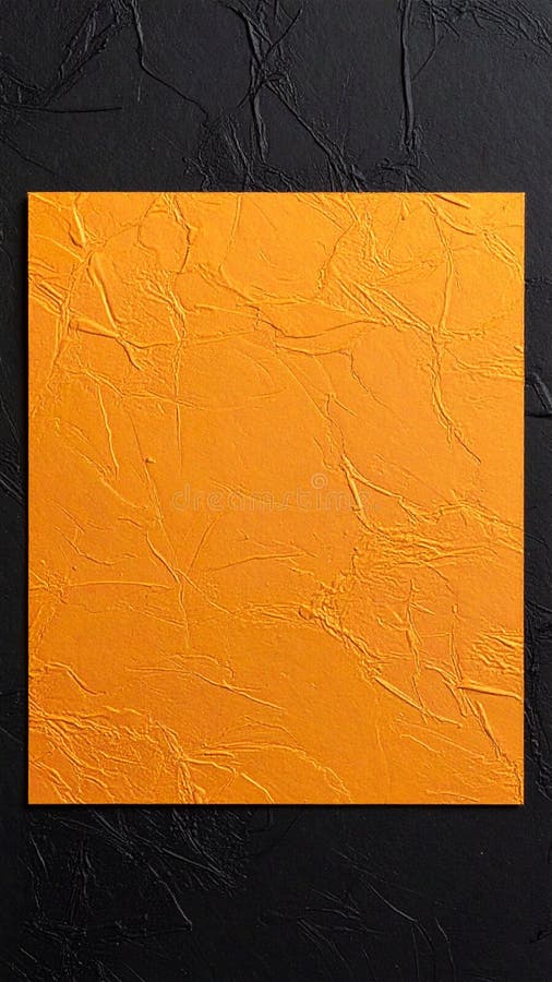 Abstract textured orange paper on black background studio shot royalty free stock images