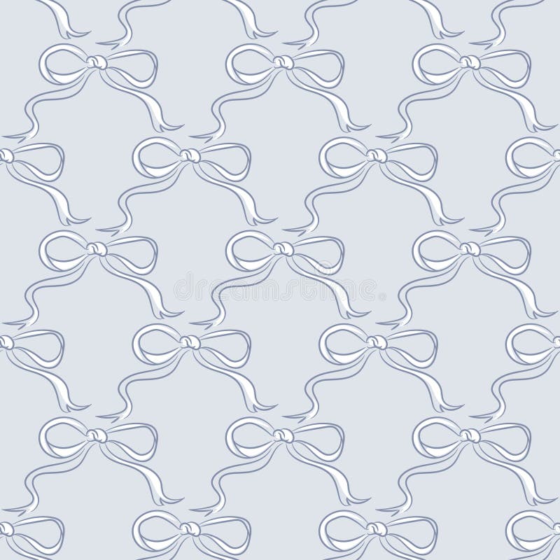 Blue elegant blue bows arranged in a seamless pattern netted damask style. Seamless bow stock images, royalty-free photos and pictures