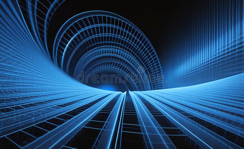 Futuristic Digital Grid Matrix Background with Abstract Art and Technology Elements royalty free stock images