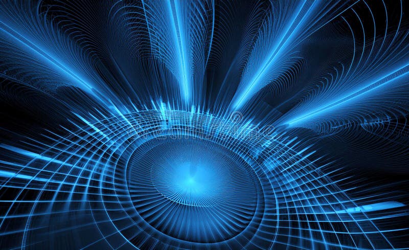 Futuristic Digital Grid Matrix Background with Abstract Art and Technology Elements stock photo