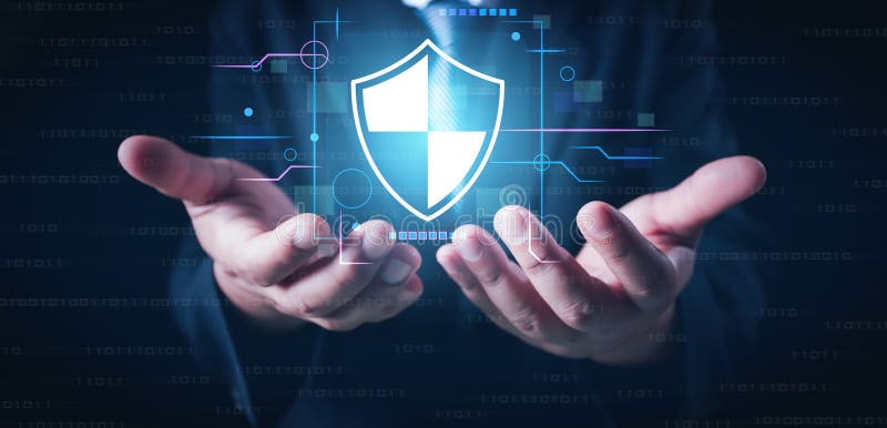 Cybersecurity concept, user privacy security and encryption, secure internet access Future technology and cybernetics stock photos