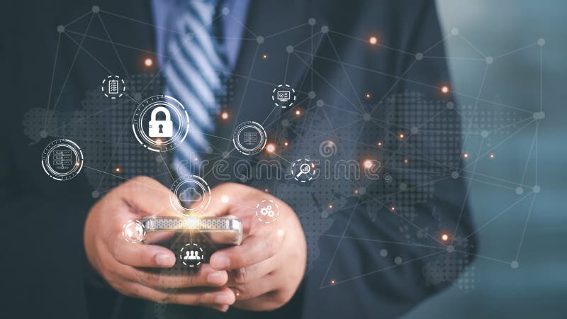 Cybersecurity concept, user privacy security and encryption, secure internet access Future technology and cybernetics stock photos