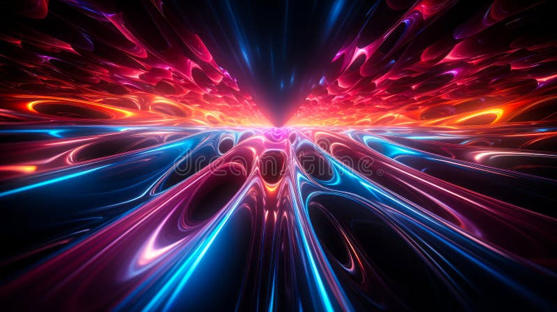 Abstract 3D Rendering Pink and Blue Laser Rays in Ascending Pattern vector illustration
