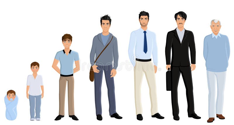 Generation man set stock illustration