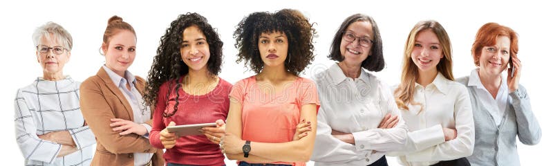 Generations of successful and satisfied women at work stock photography