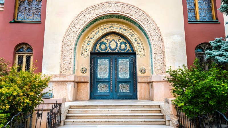 Generativ AI Sublime Arhitectural Detalii despre Grand Ornate Building Entry cu Intricate Designs business conc vector illustration