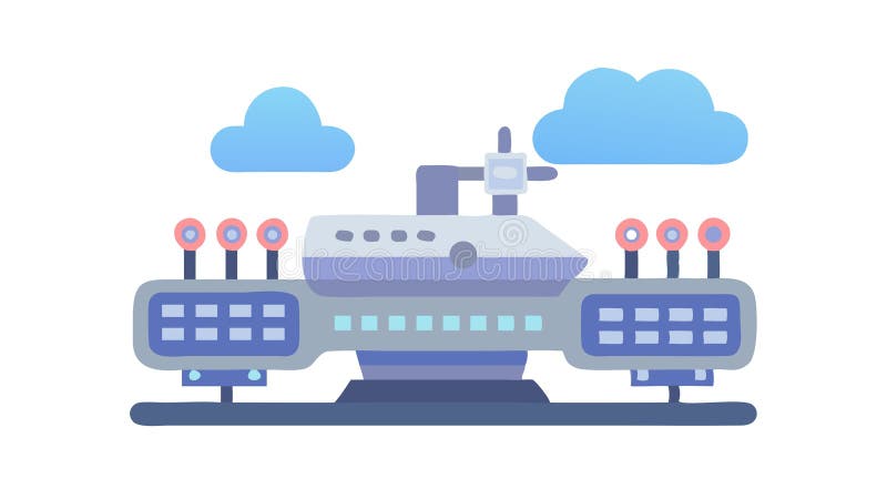 Generativ AI-vektor för offshore Data Center-ikoner för havsteknik stock illustrationer