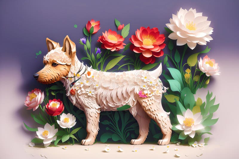 A Beautiful Papercut Dog Delicate Papercut Illustrations of Beloved A Beautiful Papercut Dog Delicate Papercut Illustrations of Beloved