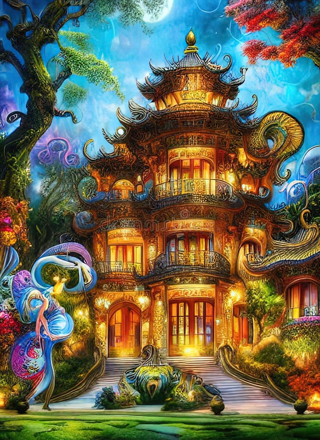 Fictional Mansion In Datang Guangdong China Stock Illustration Fictional Mansion In Datang Guangdong China Stock Illustration
