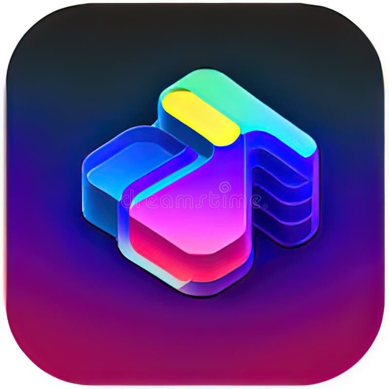 Ai Text Software App Style Icon. Generative AI. Stock Illustration