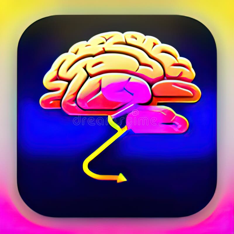 Brain Teaser Software App Style Icon. Generative AI. Stock Illustration
