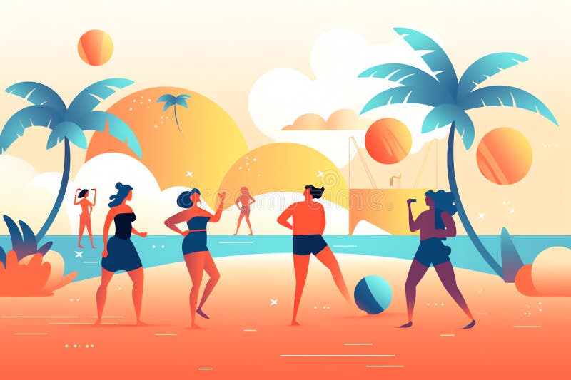 Generative AI Beach Party Summer Holiday- Stock Illustration ...