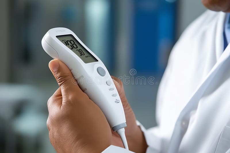 Generative AI Body temperature check- vector illustration