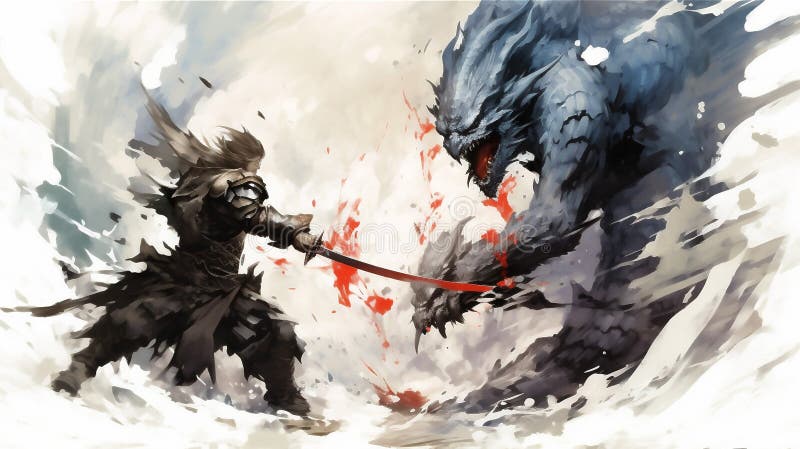 Premium Vector  Heroic knight vs fearsome dragon