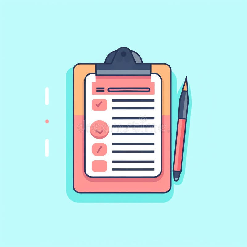Generative AI Clipboard with check list- royalty free illustration