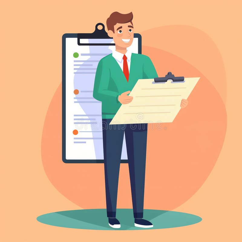 Generative AI Clipboard with check list- royalty free illustration