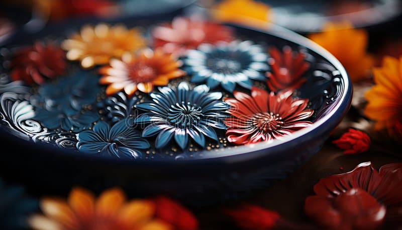 A generative AI creates an ornate still life of flower elegance generated by AI stock illustration