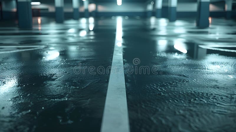 Generative AI : Empty Parking Lot Professional use auto advertising backplate business concept. Sparse use stock images, royalty-free photos and pictures
