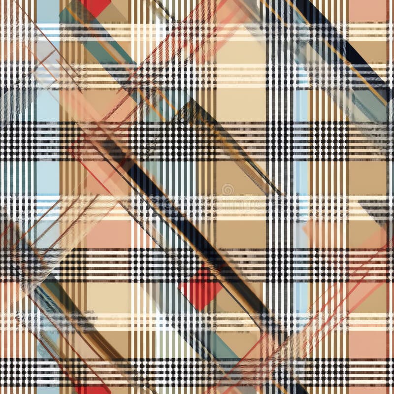 Generative AI Gingham check plaid pattern- stock illustration