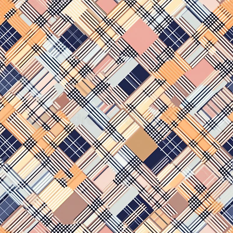 Generative AI Gingham check plaid pattern- vector illustration