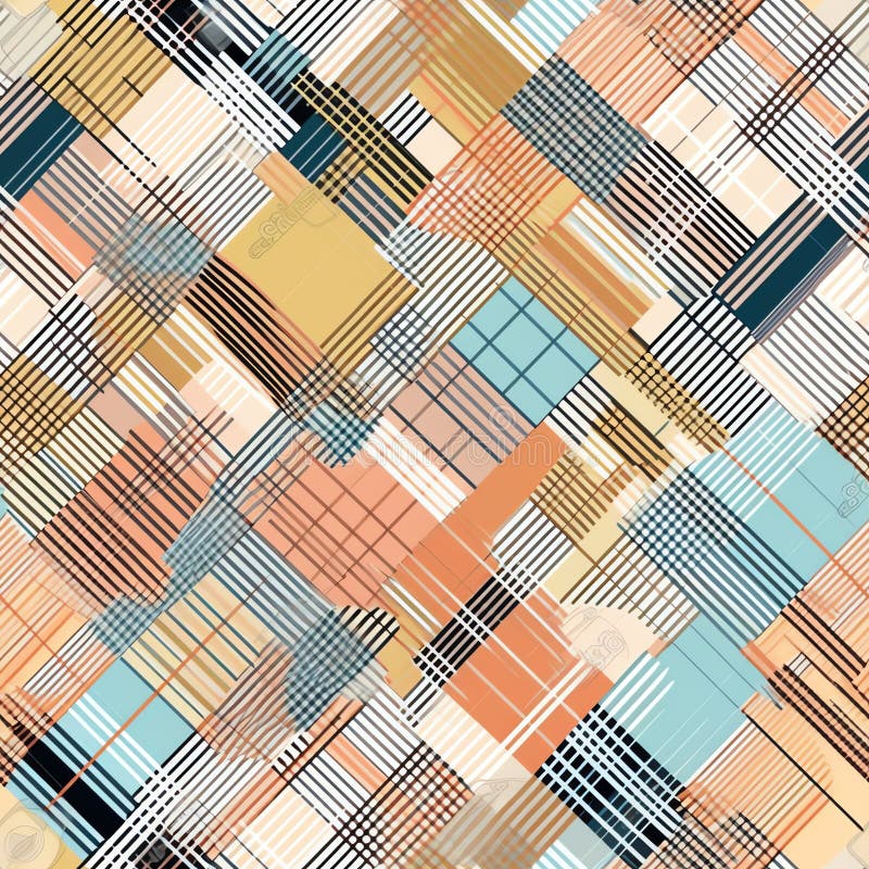 Generative AI Gingham check plaid pattern- vector illustration