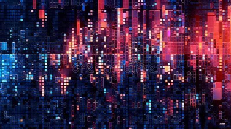 Generative AI, a glitch effect for a digital and edgy website design stock illustration