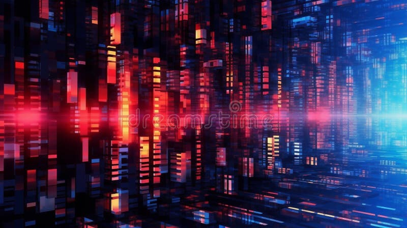 Generative AI, a glitch effect for a digital and edgy website design. bstract background features a glitch effect, creating a dynamic and edgy visual for digital website designs. The shapes and lines evoke a sense of motion and energy, drawing the digital vortex