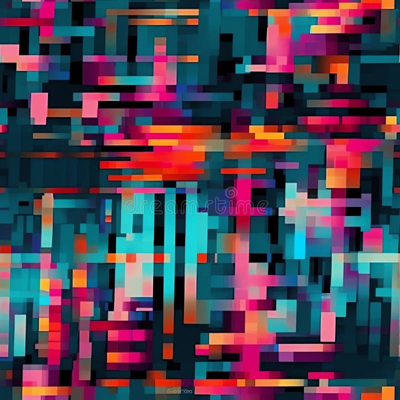Generative AI Glitch Effect Seamless Pattern- royalty free illustration