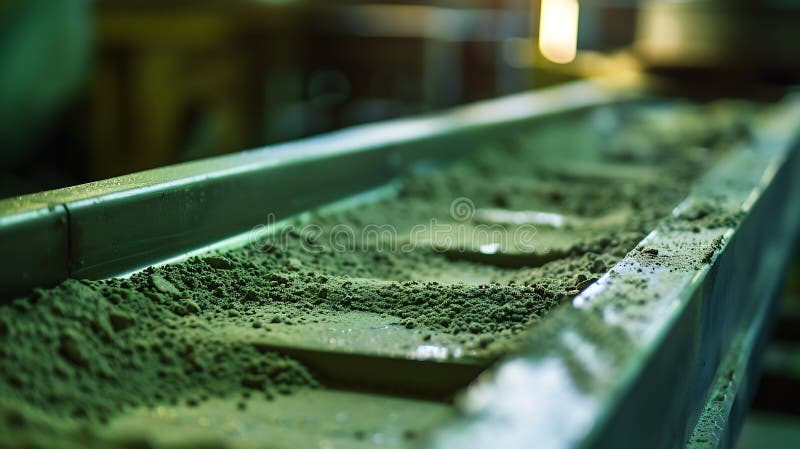 Generative AI Green Sand mold in casting line   before pouring business concept.