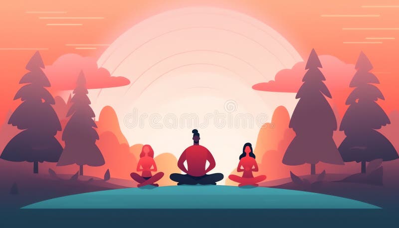 Generative AI Group of People Practicing-. Generative AI Group of People Practicing Yoga Sitting on Mats in Gym Studio, Yogi Men and Women Doing Padmasana Exercise, Lotus Pose with Mudra, Stretching, Gymnastics, Sport Class Cartoon Flat Vector Illustration