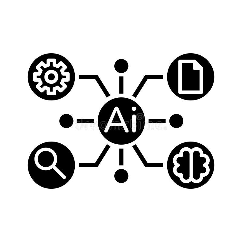 Generative AI hub icon vector illustration