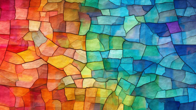Generative AI, Luminous Spectrum. "Luminous Spectrum" is an abstract photograph capturing the captivating display of vibrant and fragmented colors that emerge when light passes through prisms or stained glass