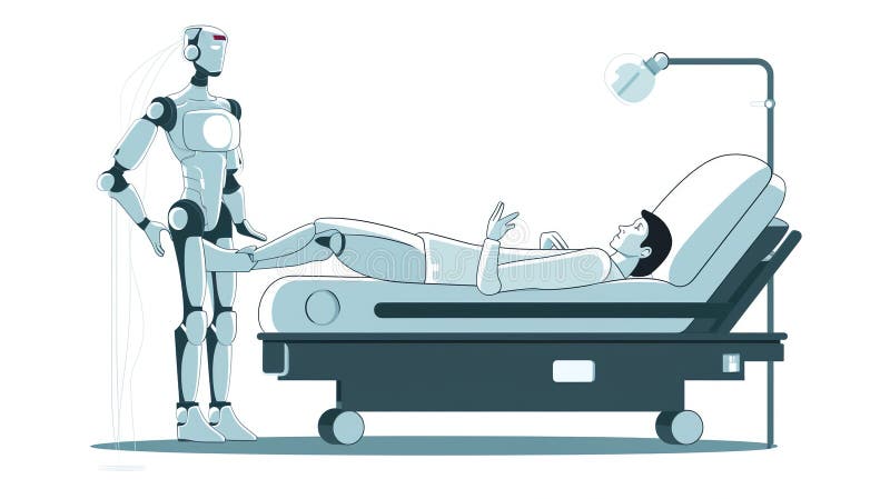 Generative AI Man Patient Check Xray- royalty free illustration