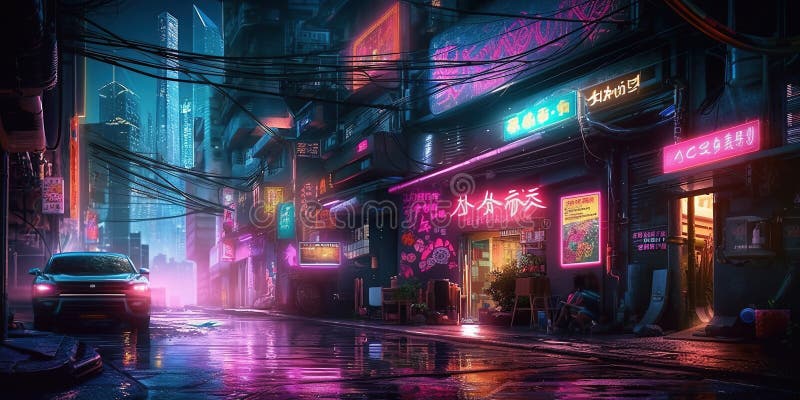 Download Cyberpunk 1920x1080 Night Raining City Wallpaper