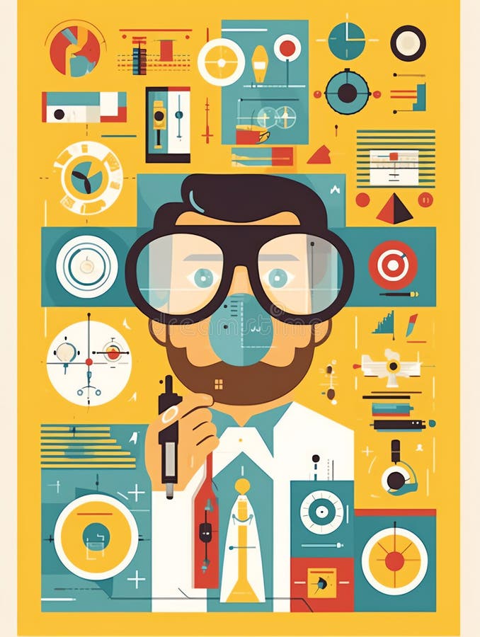 Generative AI Ophthalmologist Doctor Check Eye- stock illustration