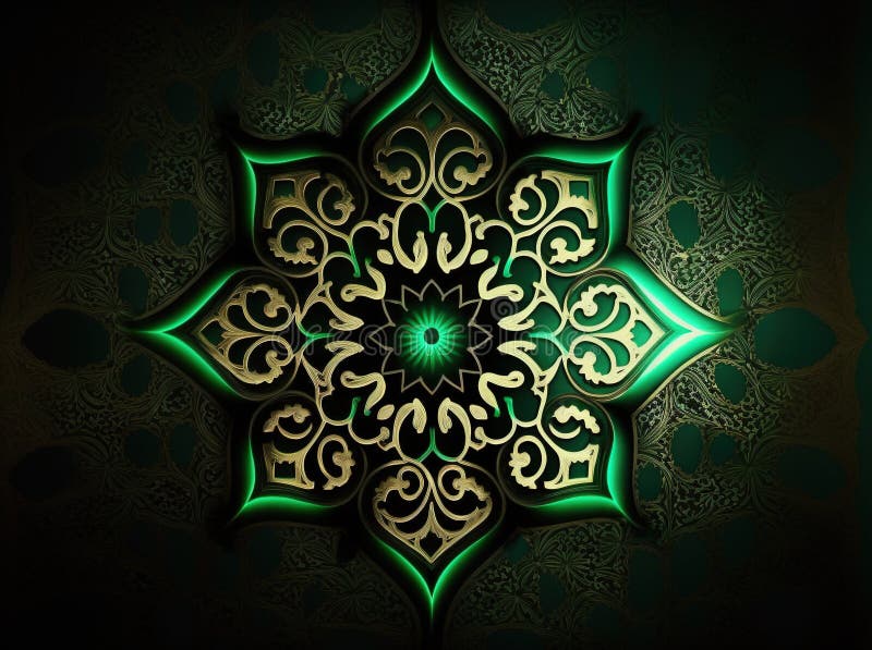 Generative AI of Ornate Islamic Pattern: A Journey Through Islamic Art and Tradition vector illustration
