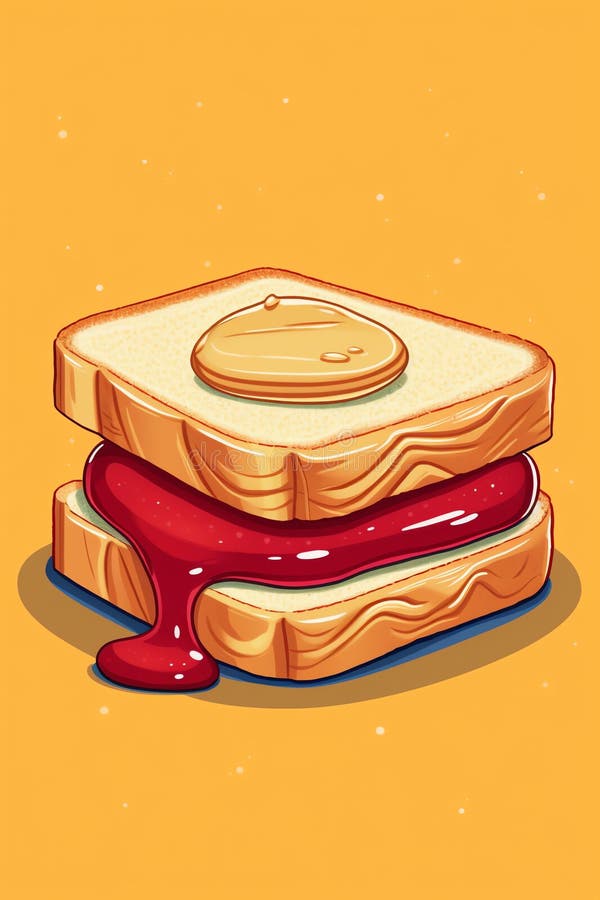 Peanut Butter Sandwich Cartoon Stock Illustrations – 662 Peanut Butter ...