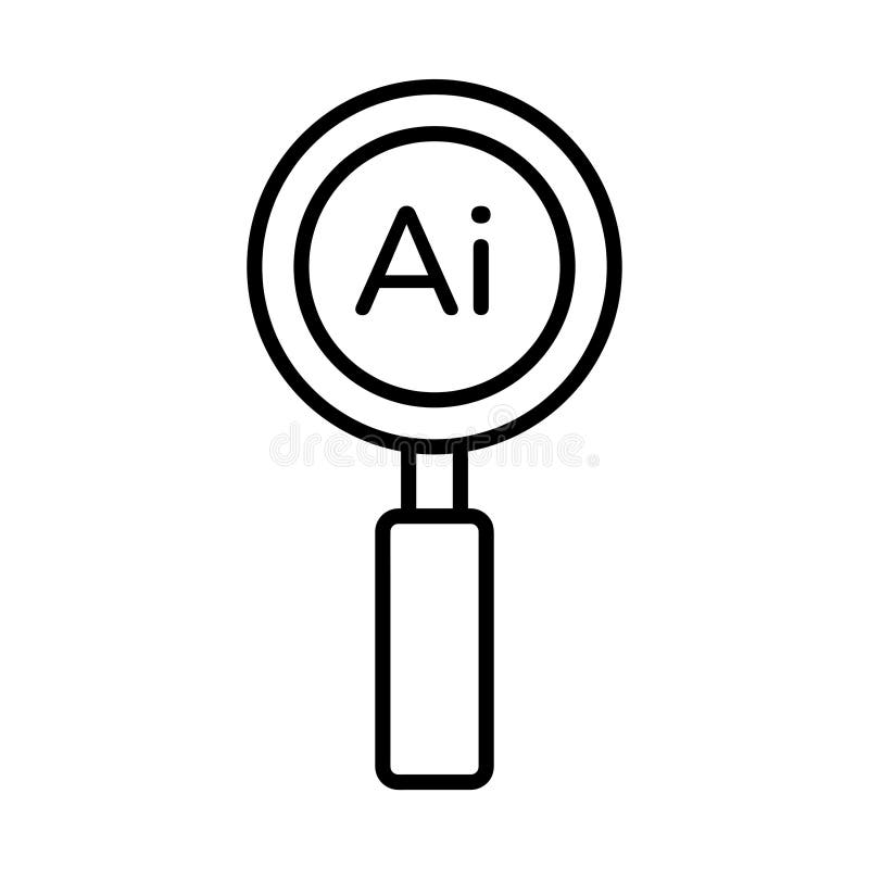 Generative AI search icon royalty free illustration