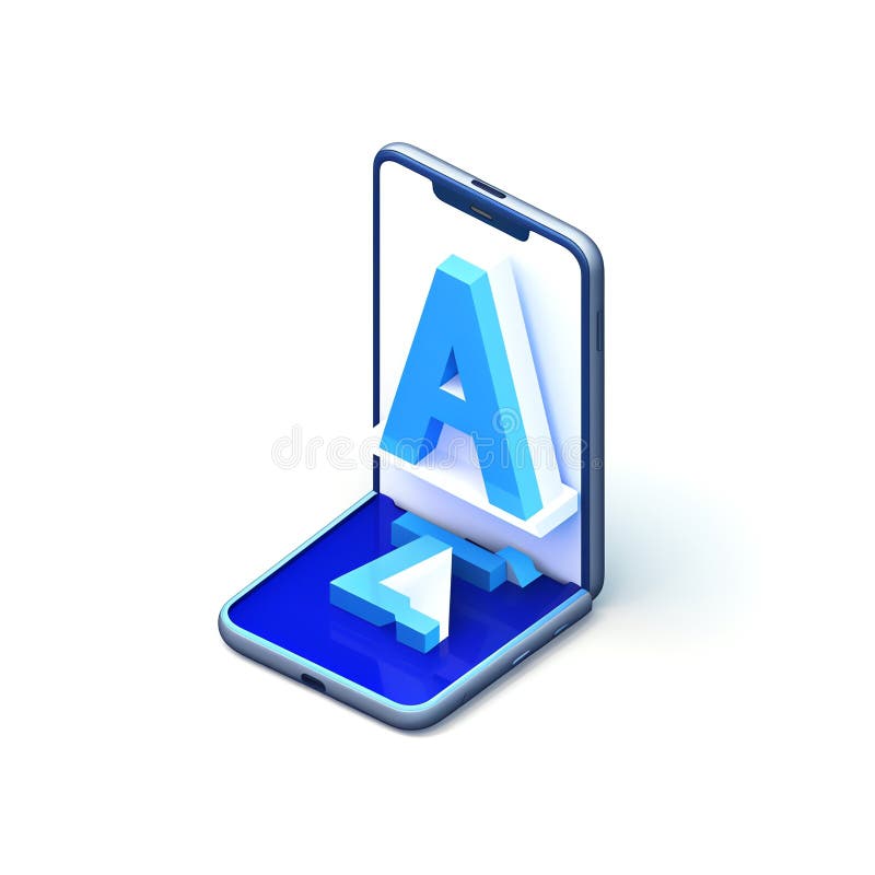 Generative AI Smartphone with check sign- stock illustration